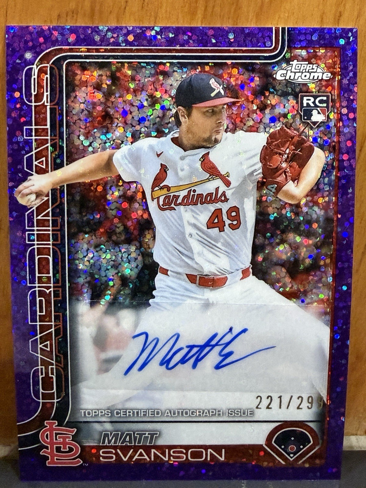 2025 Topps Chrome Update Matt Svanson Rookie Auto #AC-MS Purple Speckle /299
