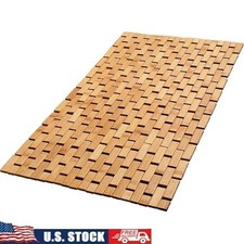 Bamboo Bathmat Non-Slip Eco-Friendly Shower Mat Lightweight Portable Design New