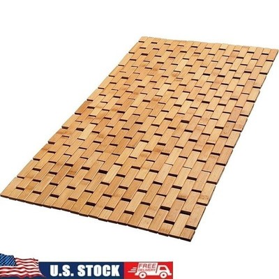 Bamboo Bathmat Non-Slip Eco-Friendly Shower Mat Lightweight Portable Design New