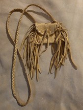 NATIVE AMERICAN MADE DEERSKIN MEDICINE BAG. T...