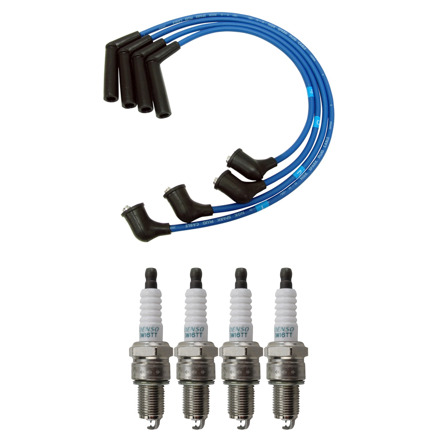 NGK Wire Set  Denso 4 Iridium TT Spark Plugs Kit for Mirage DE 1.5L L4 NA Vin A