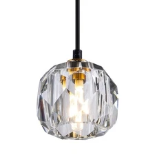 Modern Crystal Island Pendant Lighting Mini Vintage Glass Foyer Chandelier Co...