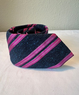 Robert Talbott Men's Necktie Navy/Pink Stripe