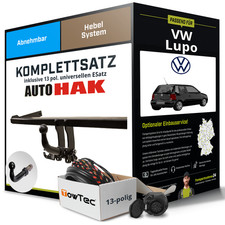 Für VW Lupo Typ 6X1,6E1 Anhängerkupplung abnehmbar +eSatz 13pol uni 98-05 NEU