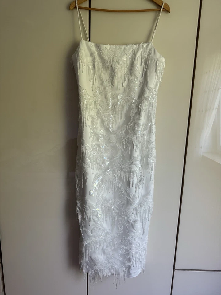 Elegantes Abend-Kleid Ball Hochzeit Brautmutter Brautmädchen Marine Glitzer 40 L - Bild 4 von 4