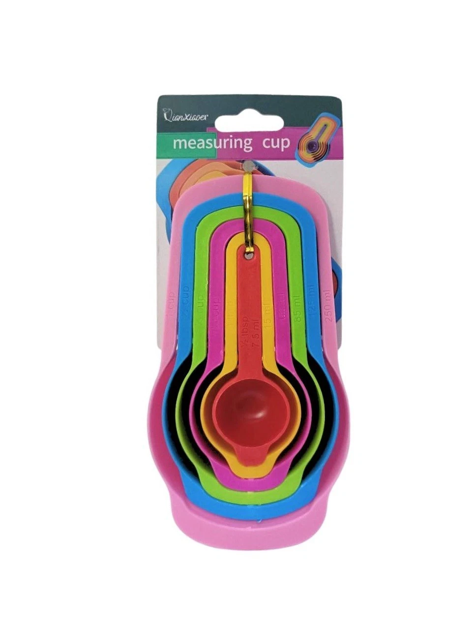 6-Piece Measuring Cups & Spoons Set, Stackable,multicolour