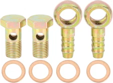 X AUTOHAUX 2 Sets 14Mm Banjo Fittings with Copper Spacer, Designed for Engine