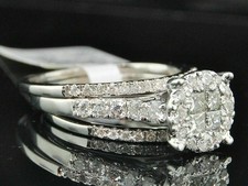 2Ct Lab Created Diamond Bridal Set 14k White Gold Plated Engagement Wedding Ring