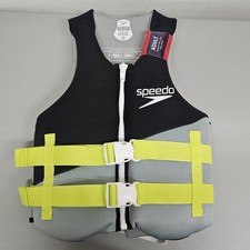 NEW Speedo Adult Life Jacket Vest XS/S Black Lime Green