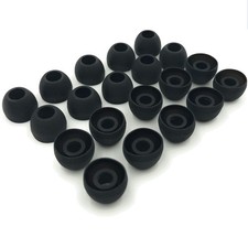 10 Pairs of Black Silicone Earbud Tips for Enhanced Comfort  Sound Quality