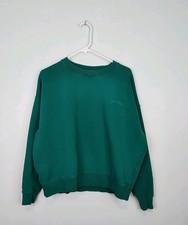 Superdry Crewneck Long Sleeve Fleece Sweatshirt US 4 Oversized Fits XL Green