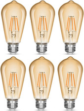 LED Edison Bulb 4W Antique 40W Vintage E26 Non Dimmable Amber Glass