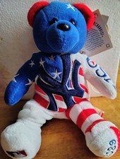 Vintage New York Yankees Plush Beanie Bear American Flag RARE 2089-10,000