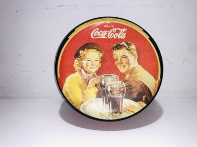 Vintage COCA-COLA Dose Aufbewahrungsbox Werbung Merchandising Junge Mädchen Trinken Cola