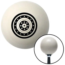Black Stars in Circle Formation Ivory Shift Knob w/ M16x1.5 Insert Shifter Auto