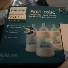 3 Phillips Avent Baby Bottles Anti-colic 4 ounce Set of 3