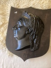 QUEEN VICTORIA Antique Wall Plaque ,Mounted On Wood Shield please look 