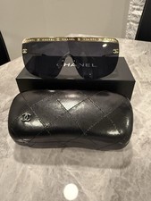 CHANEL Sunglasses Black Gold