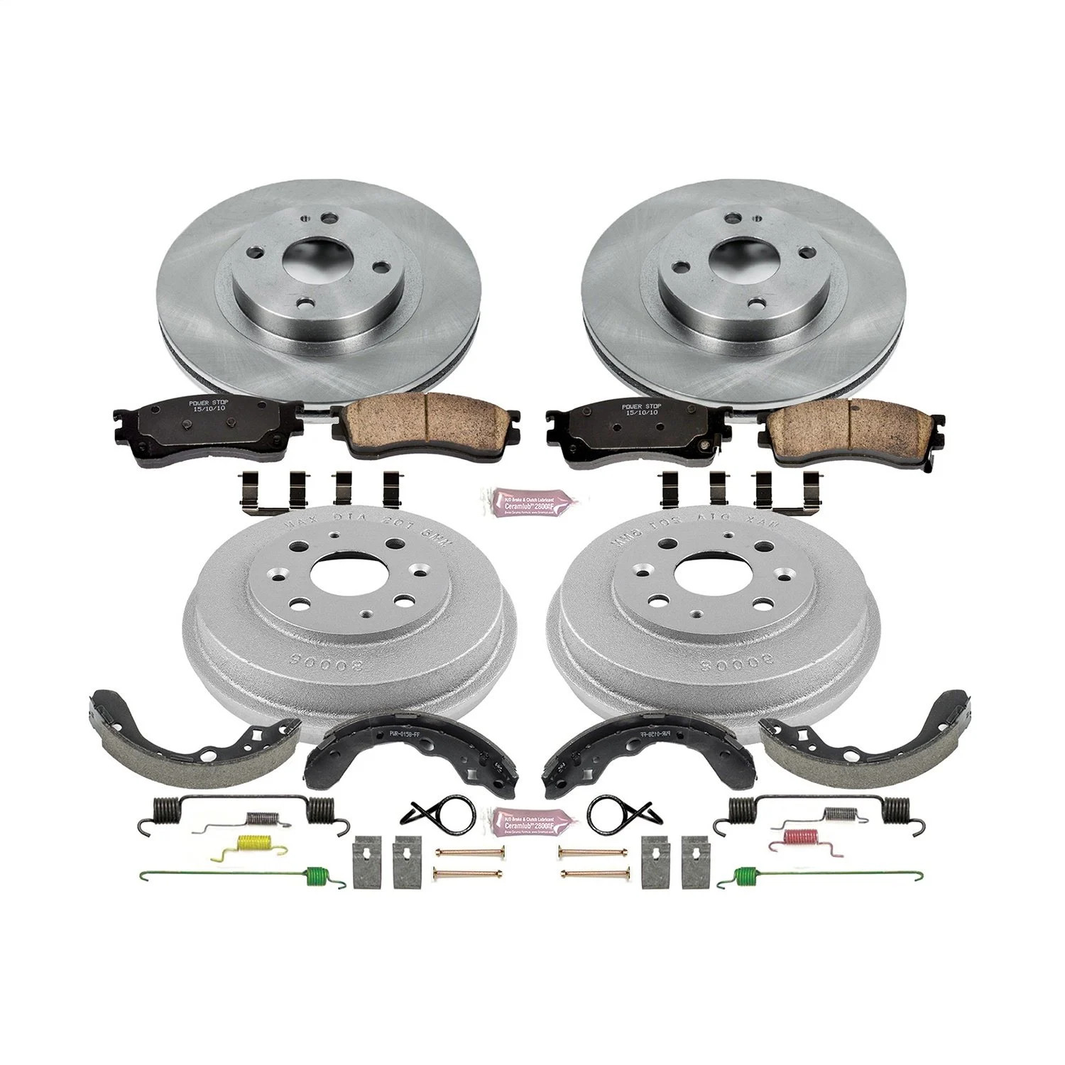 Power Stop KOE15189DK 1-Click Daily Driver Brake Kit Front & Rear Front OE Repla