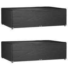 Garden Furniture Cover 2pcs Black PE 227x152x65cm UV Water-Resistant Rope Locks