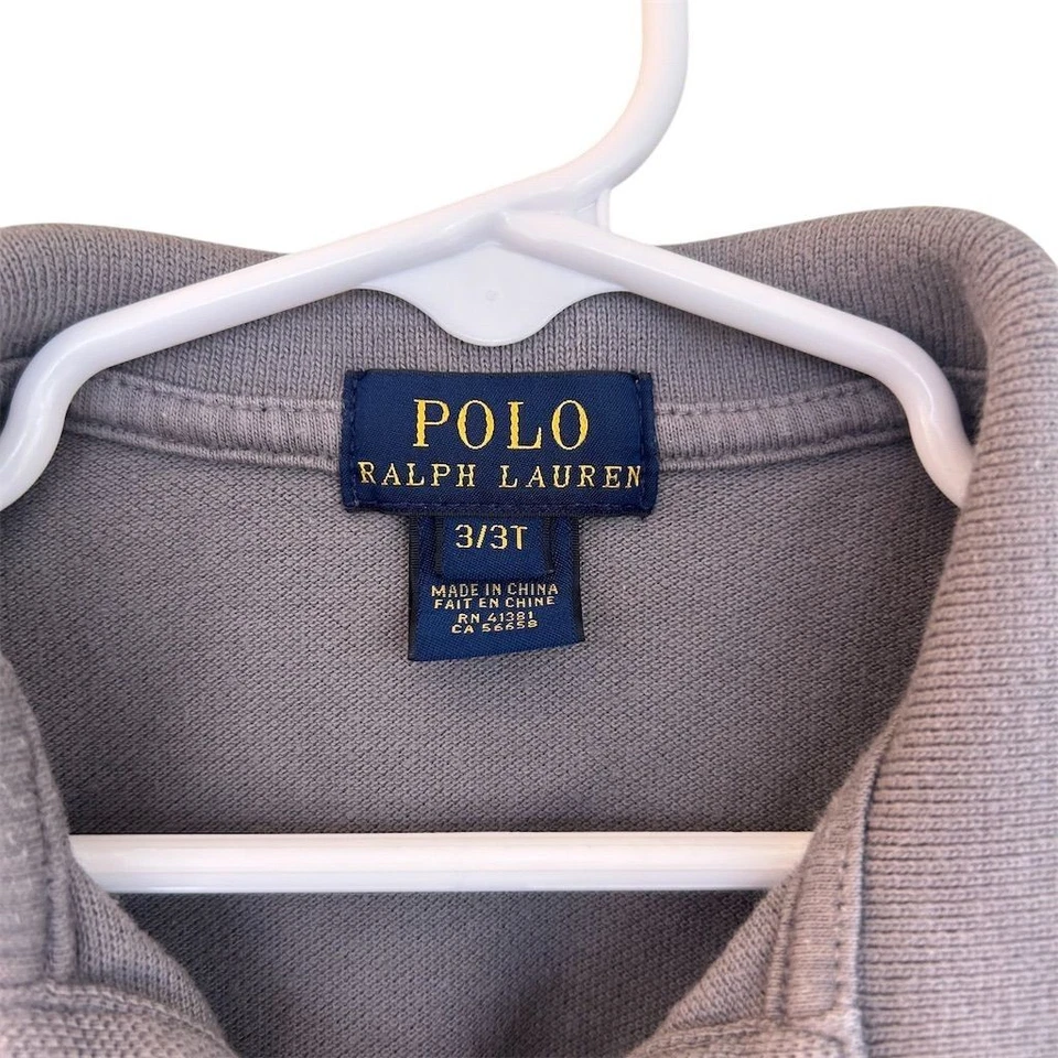 Ralph Lauren мальчиков серый рубашка-поло 3T короткий рукав логотип - Изображение 4 из 4