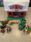 Vintage 1995 Fisher Price Little People Farm Barn 13 Figures Tractor Pump Used