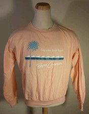 Vintage 80's Edgewater Beach Resort Shirt L XL Pink Surf Palm California Florida