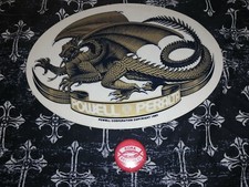 Adesivo BONES Powell Peralta OG Golden Dragon 1980 Spiky tail Lrg skateboard HTF