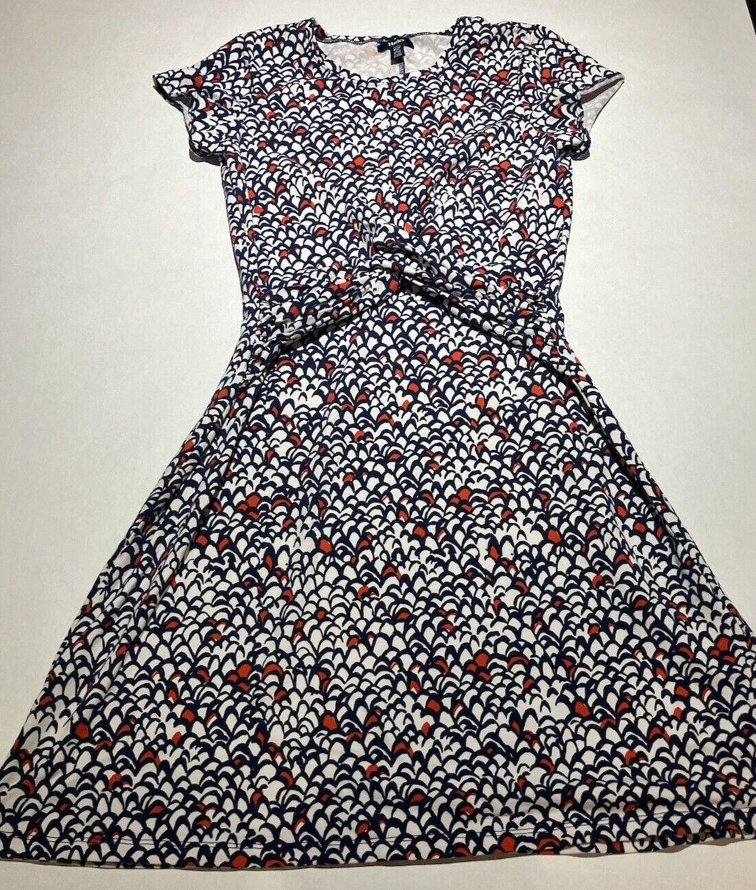 Hatley red/white/blue faux wrap twist dress mid thigh length short sleeve medium
