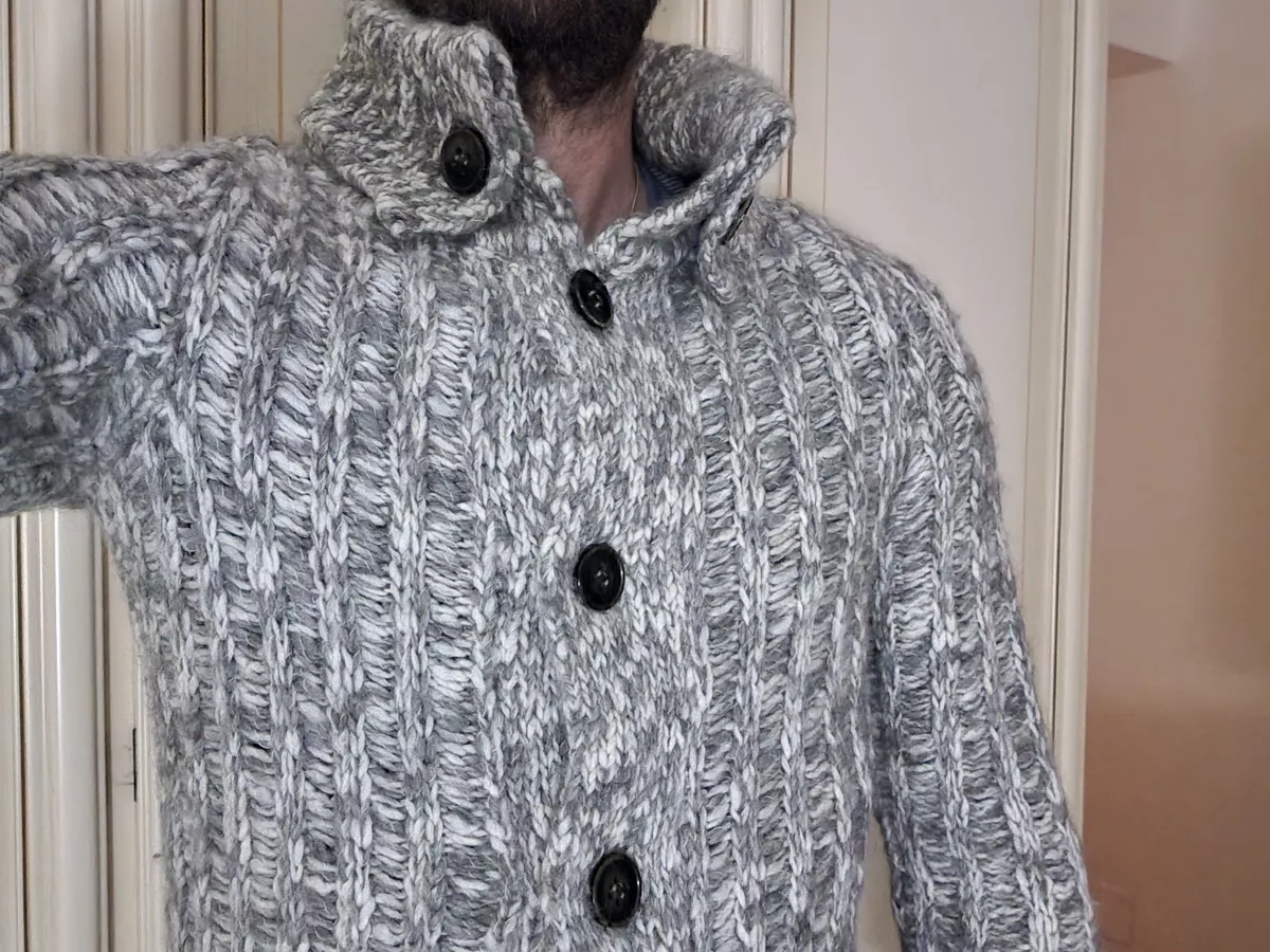 Maglione grigio Lana Grossa DARWIN tg M Uomo. Made in italy