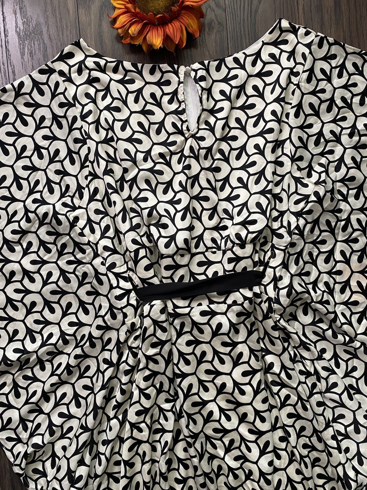 💫UNIQUE VINTAGE💫SMAK PARLOUR Ivory/Black Groovy Horseshoe Print Caftan NWT 3XL