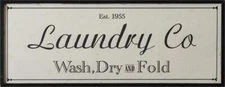 New Primitive Farmhouse Vintage White LAUNDRY COMPANY SIGN Wood Wall Hanging 36"