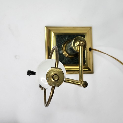 Brass and Green Marble Swing Arm Adjustable Desk Lamp 15" - Picture 9 of 15