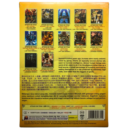 Attack on Titan Series S1-S4 Movie Live Action Collection Anime English Dub DVD - Picture 3 of 10