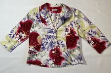 Coldwater Creek Approx Sz 8P or LP Jacket Floral Button 3/4 Sleeve Blazer