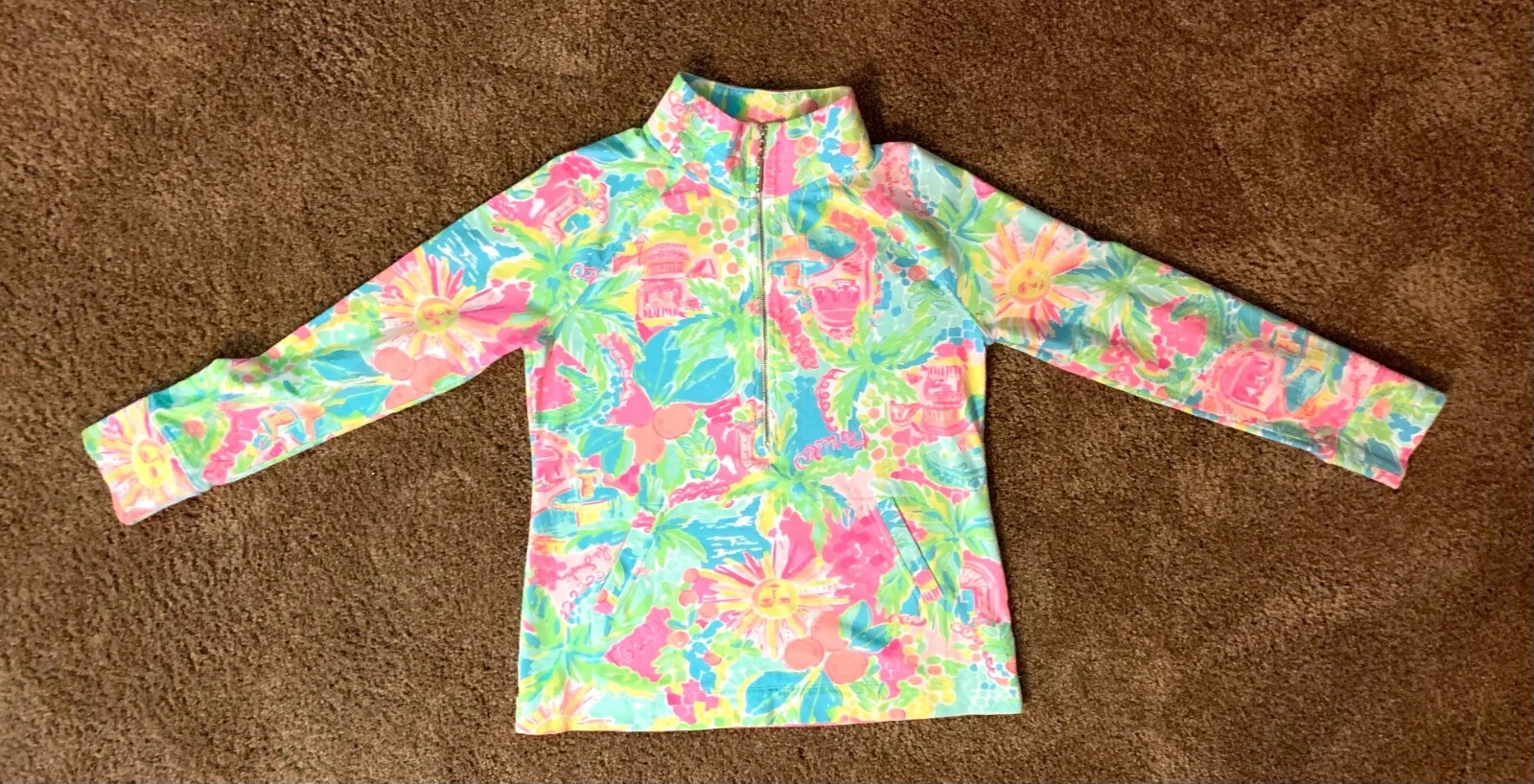 Lilly Pulitzer Skipper Popover, Sunshine State of Mind with UPF 50 Protection M