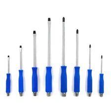 Set of 8PC Magnet Tip Screwdriver Set Hammer Head Phillips and Slotted Flat Head