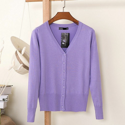 Laydies Women Cardigan Long Sleeve Ladies Knitted Top Outwear Size 8 10 12 14 16 - Picture 16 of 24