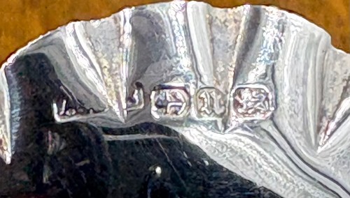 Fabulous set of sterling silver & mother of pearl jam preserve spoons Birm 1894 - Picture 18 of 19