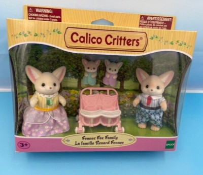 Calico Critters Fennec Fox Family Set of 4 Figures Pink Stroller Foxes CC2069
