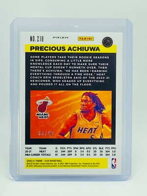 2020-20 Panini Flux Precious Achiuwa RC Blue #36/99 | eBay