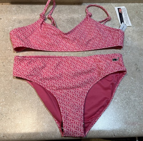 VINEYARD VINES Knot Puzzle Whale Bikini PINK 2 PC Girl's size Large 14. NWT - Picture 5 of 14