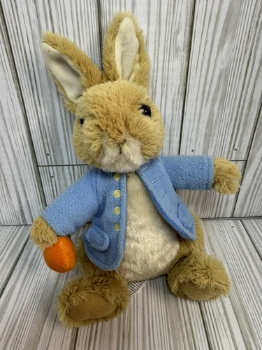Gund Peter Rabbit with Carrot Plush Stuffed Animal Toy Beatrix Potter 8 Inch - Picture 3 of 10