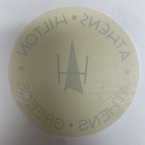 Vtg Athens Hilton Athens Greece Travel Hotel Label - Picture 2 of 2
