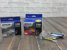 Genuine OEM EPSON 220 Black Ink Cartridge BLACK CYAN MAGENTA YELLOW