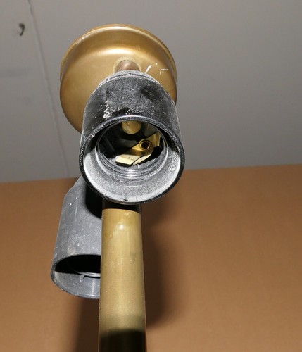 Ein paar große Tischlampen, Barock-Messingleuchter, Stoffschirme, 95 cm hoch - Bild 6 von 12