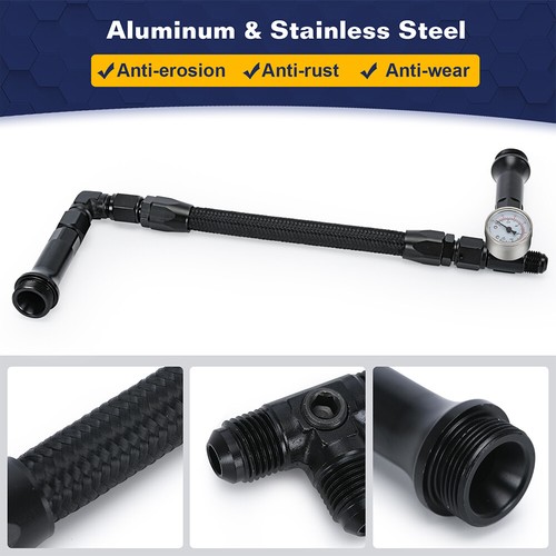 Tronco de línea de combustible de aluminio de doble bomba Billet para Holley 4150 con calibre blanco - Imagen 7 de 15