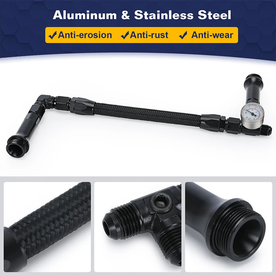 Kit de reconstrucción de línea de combustible 4150 AN6 carburador doble alimentación línea de combustible bomba doble con medidor  Foto 4 de 4