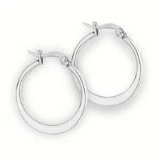STAINLESS STEEL 2 mm x 25 mm Hoop Earrings ( 1 pair) with click hoop