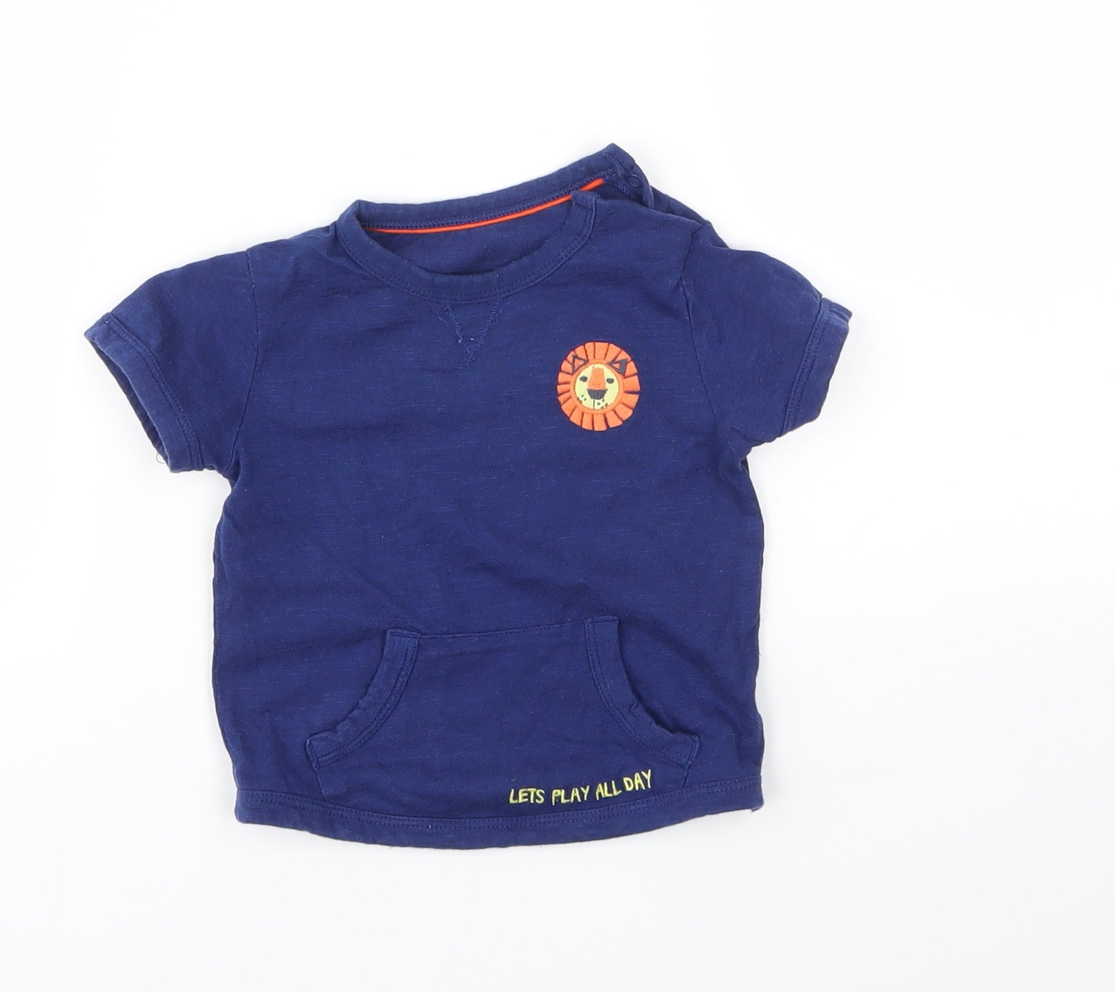 Mini Club Baby Blue 100percent Cotton Basic T-Shirt Size 6-9 Months Crew Neck